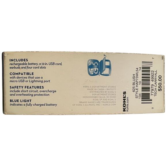 Travel Tech Kit  RFID-Blocking  Apt. 9 Safe Keeper Wallet with Ear Buds-Pink NIP - Picture 5 of 14